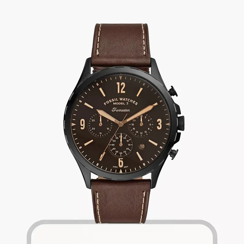 Fossil Forrester Chronograph Brown Leather Men's Watch | FS5608